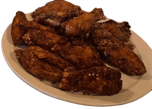 A plate of chicken wings